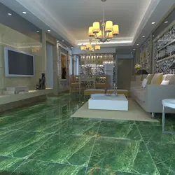 Green marble in the bathroom interior