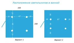 Жуынатын бөлмедегі фотосуреттегі шамдарды төбеге қалай қою керек