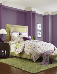 Combination Of Purple With Other Colors In The Bedroom Interior