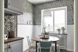 Interior wallpaper in the kitchen and hallway