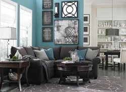 How to combine colors in the living room interior gray