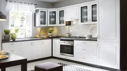 White combined kitchen design
