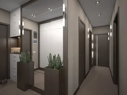 Panel evində üç otaqlı mənzilin koridorunun fotoşəkili
