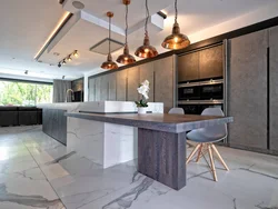 Kitchen Design With Gray Marble