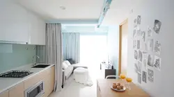 Kitchen design in a one-room room