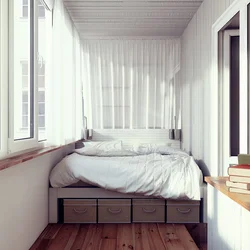 Design of balconies in an apartment as a bedroom