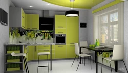 Color combination in the kitchen interior olive