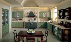 Color combination in the kitchen interior olive