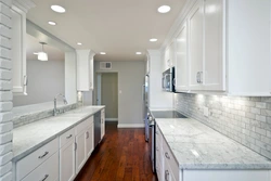 Countertops for white kitchen interior photo