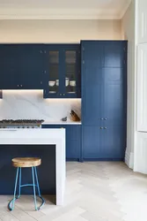 Kitchen design with blue cabinets