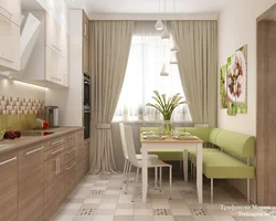 Kitchen Design With Wallpaper In Light Colors Photo
