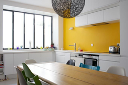 Kitchen With Yellow Tiles Interior