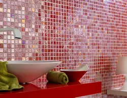 Glass tiles in the bathroom design photo
