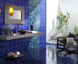 Glass tiles in the bathroom design photo