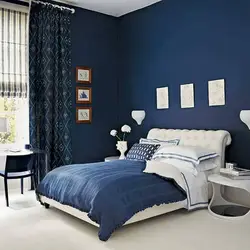 Bedroom interior with colored wall