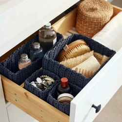 Drawers in the bathroom interior