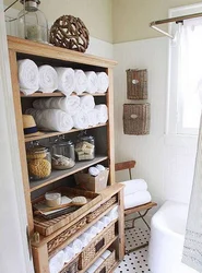 Drawers in the bathroom interior