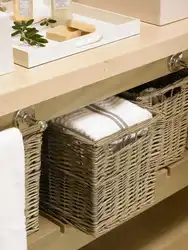 Drawers in the bathroom interior