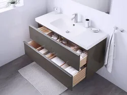 Drawers in the bathroom interior