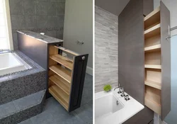 Drawers in the bathroom interior
