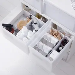 Drawers in the bathroom interior