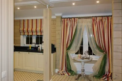 Design of curtains for kitchen ceiling