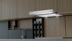 Telescopic hood in the kitchen interior