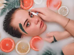 Фота ў ванне з садавінай