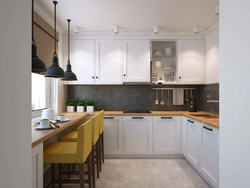 Тарҳи ошхона бо countertops баланд