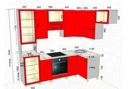 Размеры кухонного гарнитура для угловой кухни фото