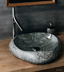 Daşdan hazırlanmış hamam lavaboları foto