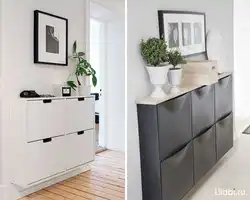 Chest of drawers in the hallway with a mirror in a modern style photo