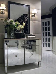 Chest Of Drawers In The Hallway With A Mirror In A Modern Style Photo