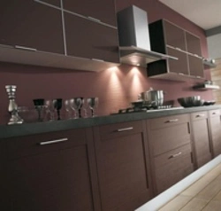 Mocha matte kitchen in the interior