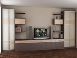 Kiçik qonaq otağı dizaynı üçün şkaflar