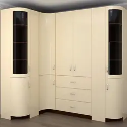 Corner wardrobe in the living room in a modern style photo