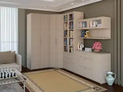 Corner wardrobe in the living room in a modern style photo