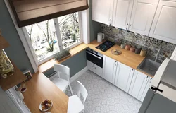 Дызайн маленькай прахадной кухні