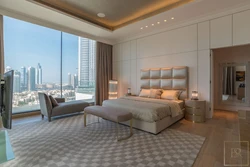 Dubai wallpaper in the bedroom interior