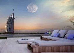 Dubai wallpaper in the bedroom interior