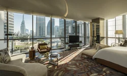 Dubai wallpaper in the bedroom interior