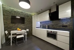Kitchen facades stone in the interior