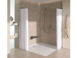 Shower tray in the bathroom interior