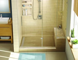 Shower tray in the bathroom interior