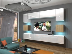 Curtain wall in the living room modern style photo