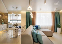 Curtain design for combined living room