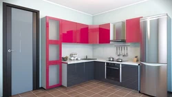 Panel Ev Dizayn Fotoşəkilində Künc Mətbəxləri