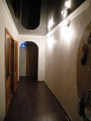 Hallway design with black ceiling
