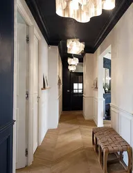 Hallway design with black ceiling