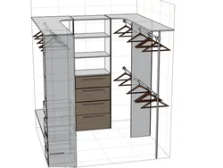 Dressing room layout with photo dimensions